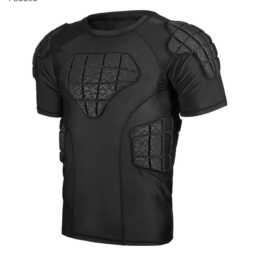 Men’s Size Medium Black Padded Football Protective Shirt
